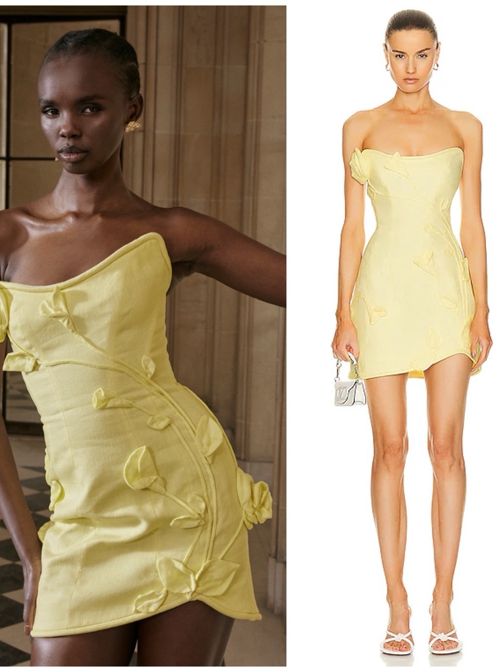 NWT Zimmermann Matchmaker Rose Appliqué Mini Dress in Lemon Yellow Size US 6